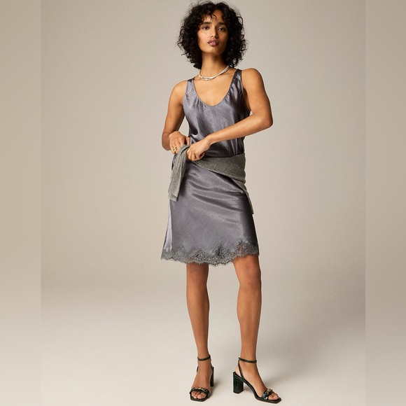 JCREW Gwen Lace Trim Slip Skirt NWT - Picture 6 of 9